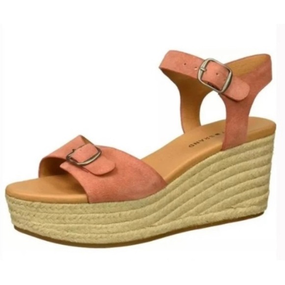 Lucky Brand Shoes - Lucky Brand pink suede wedge sandals size 6